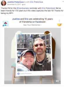 Facebook Friend Anniversary Eric